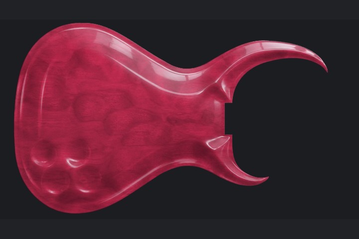 Matadaur in Ruby red on Quilted Bigleaf maple