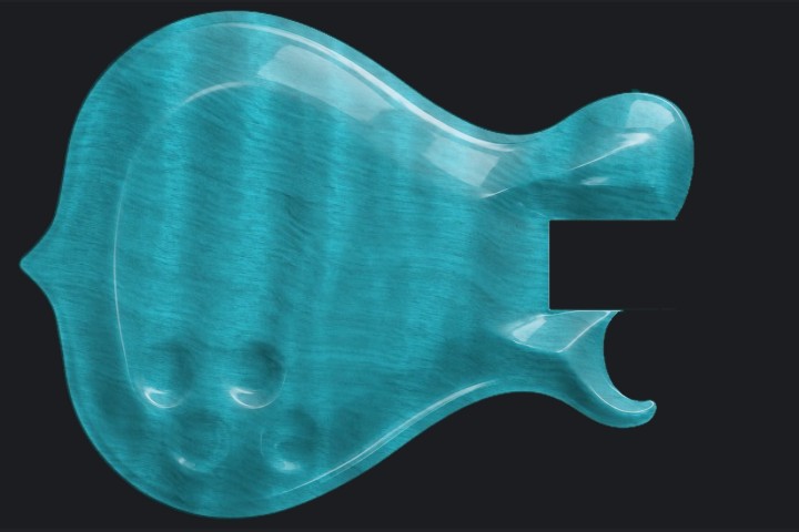 Oryx in Ocean blue on Flame maple