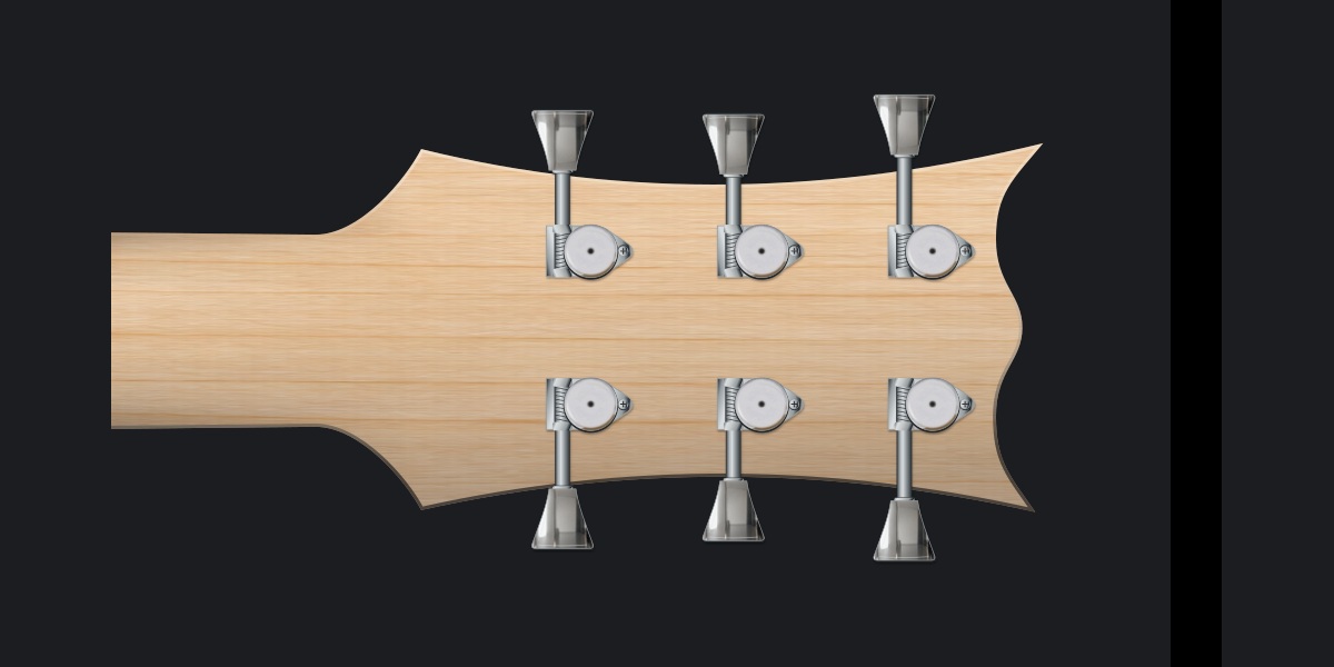 Sphyx rear headstock with Hipshot Grip-Lock Open Gear