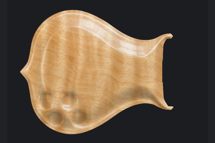 Sphyx in Natural clear on Flame maple